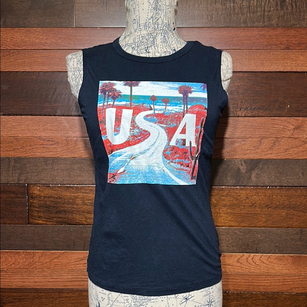Old Navy Patriotic Navy Blue Sleeveless Tee
